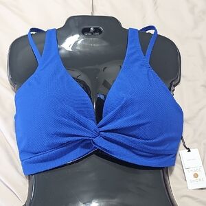 Shade & Shore Women's Vibrant Blue Twist Front Swim Top